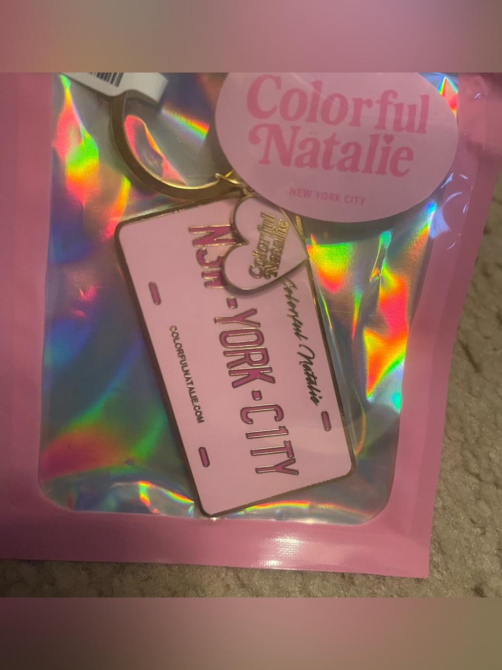 Colorful Natalie- New Pink New York City Keychain